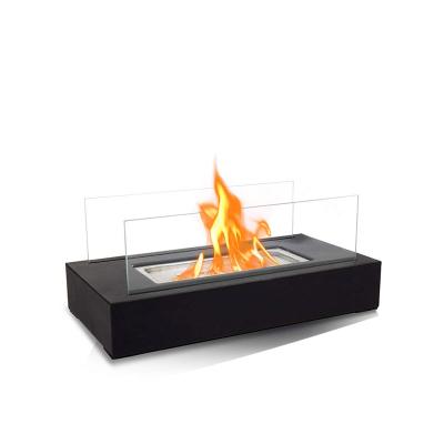 China Industrial Ventless Indoor Ventless Door Fireplace Industrial Metal Desktop Table Top Ethanol Fireplace for sale