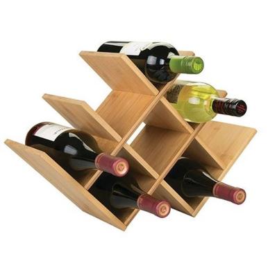 China Free Sample Decoration 6 Sustainable Wine Racks Storage Solid Wood Wine Rack In Home for sale