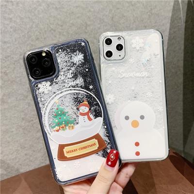 China Waterproof Cartoon Christmas Phone Cover For iphone 13 xr xs x 7 pro iphone 13 xs cute snowman pattern plus max max 8 case max for sale