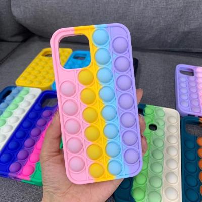 China Fashion Shockproof Rainbow Relive Stress Bubble Phone Case For Phone 6 I 7 8 Plus X Max Se 2021 Max Silicone Cute Cove XR XS 11 12 Pro for sale