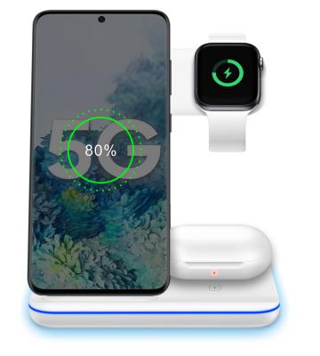 China UniversalÂ   3 in 1 Fast Qi Wireless Charger 15W Dock Charging Station For iPhone 13 Pro MAX Samsung For Apple Watch Charger Air Pods for sale