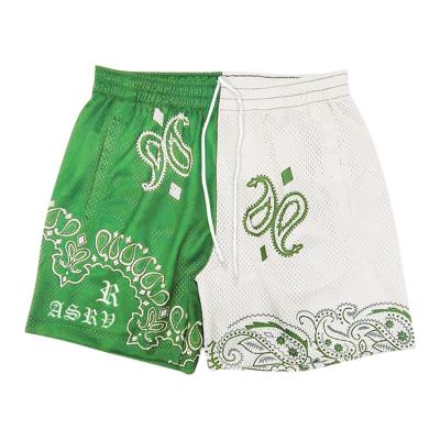 China anti wrinkle anti wrinkle summer quick dry sports pulling gym custom logo mesh basketball bandana white print shorts high quality men for sale