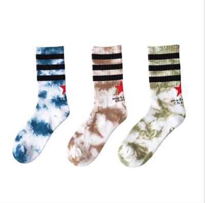 China Wholesale Sports Women's Casual Hip Pop Crew Socks Cotton Fashion Men's Winter Sports Logo Tie Dye Custom Socks for sale