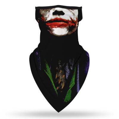 China Custom Logo Print Face Cover Neck Sweat Absorbent Cuff Mask Breathable Triangle Ear Loops Joker Mesh Bandana Scarf for sale