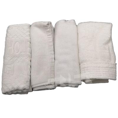 China White Terry Towelling Rags Wipe 10kg Cut Reused hotel bathmat and bathrobe towel cotton rags for cleaning for sale