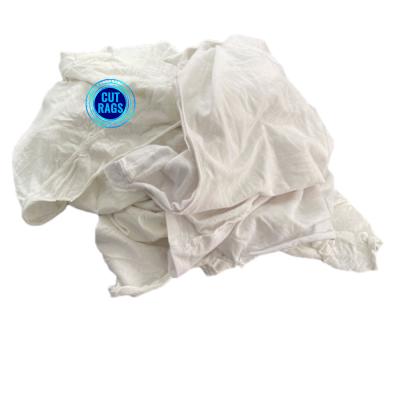 中国 100 % cotton white t shirt waste cutting cotton clothes rags for cleaning clothes rags Rags in a Bag 販売のため