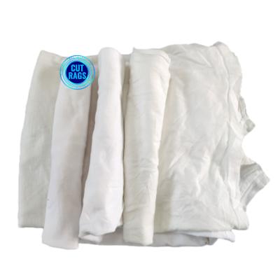 China 0-400kg Bag white tshirt rags 10kg bales of packing 100 cotton industrial cotton rags in china for sale