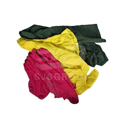 China Reclaimed 20lb COLORED KNIT RAGS Absorbent Mixed Rags Cutting 100 cotton wiping tshirt rags for cleaning for sale