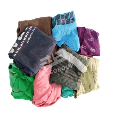 China High absorbency Cut T-shirt Rags Mixed Coloured 100% Cotton Waste Rags Industrial Wiping Used Rags for cleaning for sale