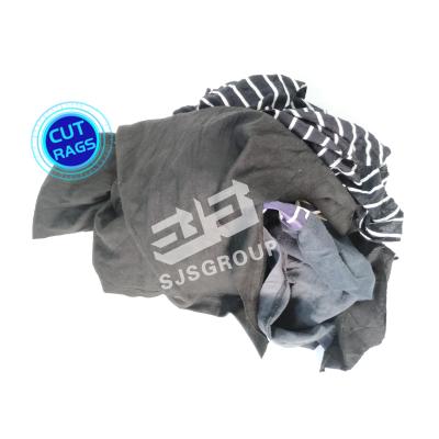 China Hot sale Coloured T-shirt Rags 100% Cotton Industrial cleaning cloth Recycled Cotton Rags for wiping oil for sale