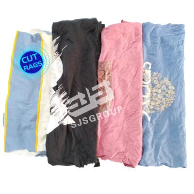 China Since 1998 100% cotton fabric scraps Industrial Colored mixed t shirt cotton rags for wiping oil for sale