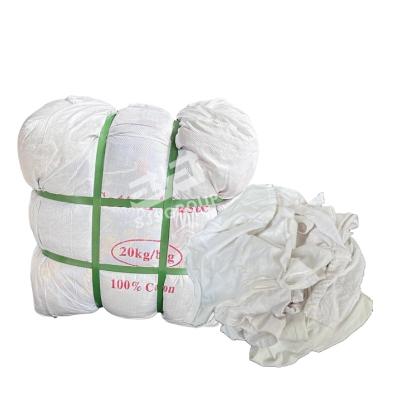 China Soft & absorbent 35-55cm used cloth scraps cotton cleaning rags 10kg 20KG 25KG bales industrial t shirt rags for sale