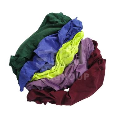 China All-purpose 100% Cotton Cut Used Clothing Rags T Shirt Cutting Rags for mechanical workshops cleaning for sale