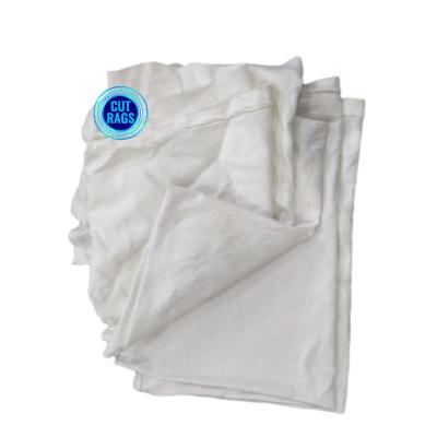 China IMPA 232906 Reclaimed Cotton Cut Used T-shirt Cloth Printed WHITE Rag 10kg White Recycled Rags in Bulk Mixed Rags for sale