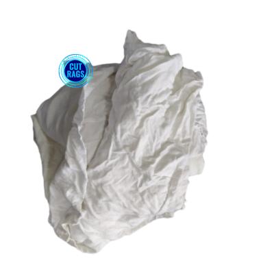 China Multi purpose 25 kg bales cotton wiper white used t shirt knitted garment cloth scraps wiping rags for sale