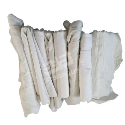 China Recycled White bed sheet cutting clips textile waste bales 50cm 100 cm water absorbent cotton wiping rags for sale