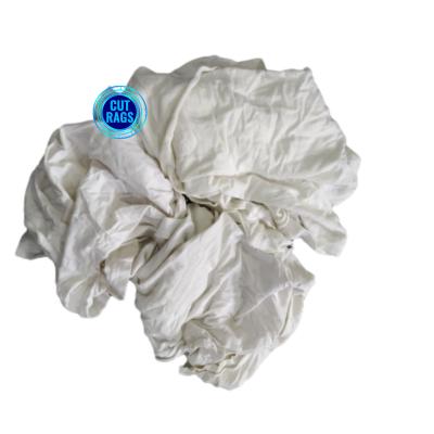 China Industrial Trapo Waste White Wiping Used rags Cloth Cut reused T-Shirtrags Wipers Industrial Cleaning Rags 10kg for sale