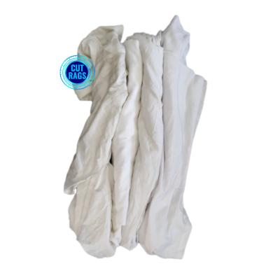 China Pure White T Shirt Wiping Cotton Oil cutting used clothes Cleaning Rags Waste Cotton Rags Wiping Rags for Cleaning for sale