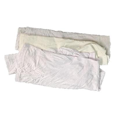 China Cut reused Rags Textile Cloth Fabric 100%Cotton White Tshirt Rags Standard White industrial Wipes for sale