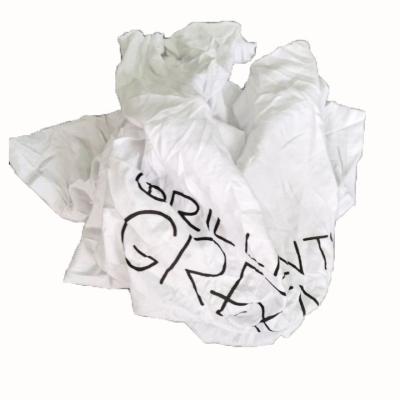 China Cotton cloth scraps industrial cleaning rags cotton wiping rags white color t shirt cotton rags for sale