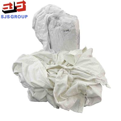 China Marine Cleaning Strong Water Absorbency 10kg 100 Cotton White T Shirt Rags for sale