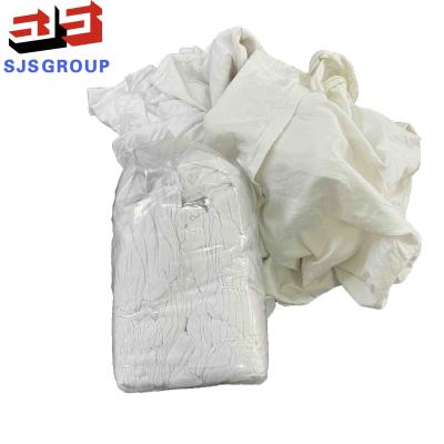 China Industrial Cleaning White T Shirt 100 Cotton Rags With No Zipper for sale