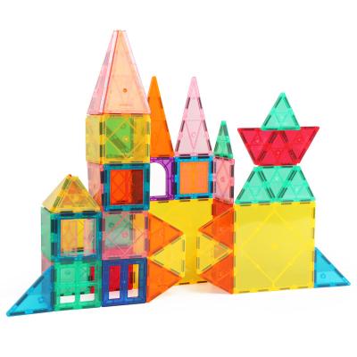 China Educational Toy New Design 60 Pcs Tiles DIY 3d Stem Magnetic Building Blocks Building Blocks Toys For Children for sale