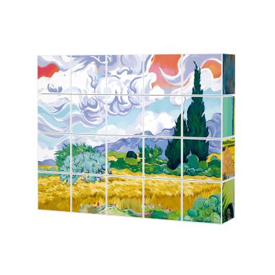 China Eco-friendly Material Jigsaw Puzzle Games Design Educational Oil Painting Illustration Children Toys Magnetic Cubes Toys for sale