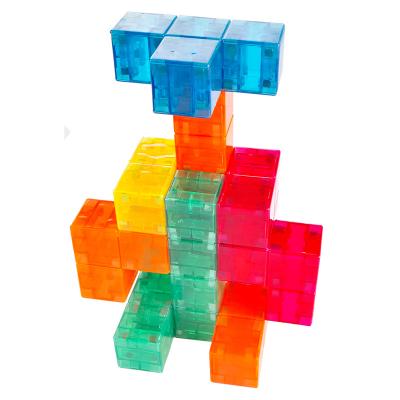 China Multicolor Magnetic ABS Plastic Diy Educational Toy Gift Building Toy KEBO 17PCS Puzzle Magic Cube 3D Building Blocks For Children for sale