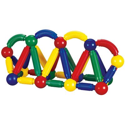 China 3D Preschool Education Eco-friendly Material Assembly Magnetic Sticks Set Magnetic Building Block STEM Toy Set for sale