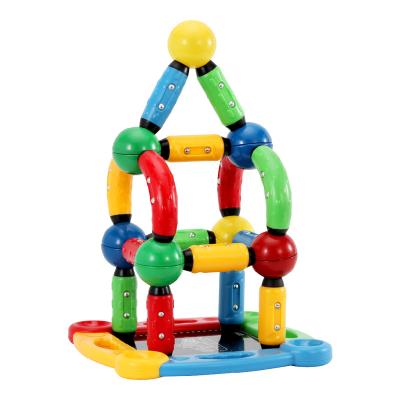 China Best Selling Eco-friendly Material Kids Toy Magnetic Balls And Rods Building Blocks Creative DIY Magnet Model for sale