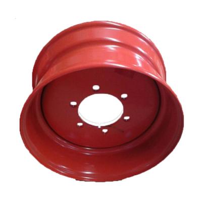 China 5.0-15 rims 3pc tubeless angineering wheel loader wheel steel rim or chrome 3pc black silver red 5.0-15 for sale