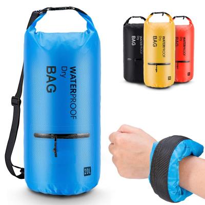 China Special composite materials waterproof Kayaking Dry Bag Cylinder Desktop Lightweight Water Proof Compact 2 Backpack Outer Zipper Pocket for sale