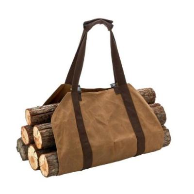 China Durable Wooden Firewood Storage Firewood Accessories Log Carrier Packing Bag Carry Bag Holder for sale