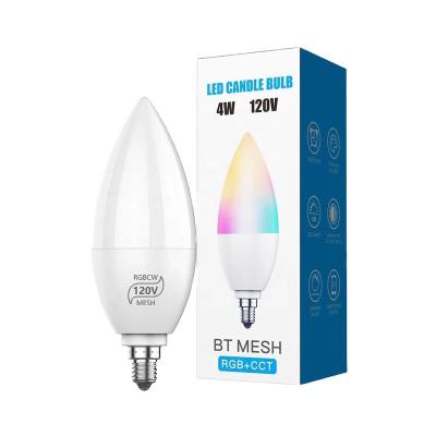 China Modern: Amazon Google Alexa Voice Control Chandelier RGB Full Color Changing Dimmable Smart Led Candle Light E12 E14 4w Candle Bulb for sale