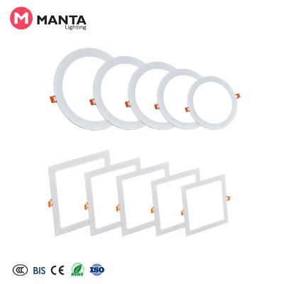 China Modern Factory Best Prices Recessed Aluminum Alloy LED Ultra Slim Led Panel Light 12W 6500K for sale