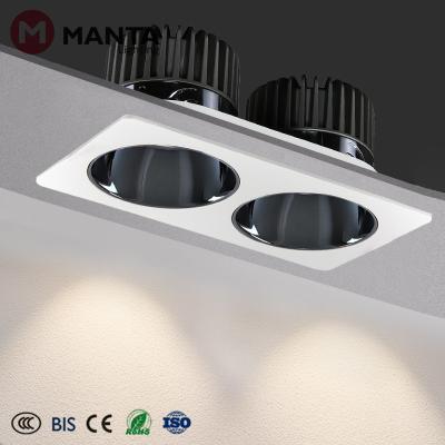 China Modern Double Heads Adjust Spot Light Aluminum Living Room Recessed Ceiling LED Spotlights for sale