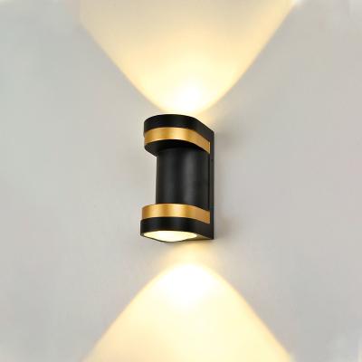 China Tempered Glass Modern Design 85-265V 6W 10W Waterproof Led Black Wall Sconce Outdoor Lamp for sale