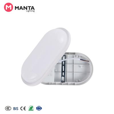 China Plastic - PP & Plastic - ABS IP65 Outdoor LED Wall Lamp Led Bulkhead Lights 15W 1250lm Oval Waterproof Ceiling Lamp for sale