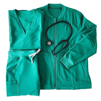 China OEM Ward Nurse Uniforms Custom Logo OEM Service Wholesale Wear Teal 50 Cotton 50 Polyester Unisex Scrub Tops Set Hospital Uniform for sale