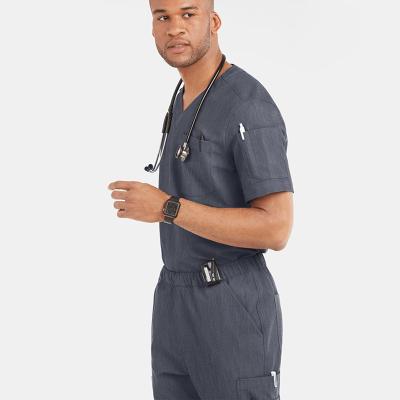 China New Design Anti-wrinkle 2021 8th Global Anti-wrinkle spandex anti-shrink global fashion green medical doctors scrubs male and woen hospital uniform for sale