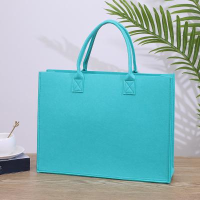 China Who respects the environment; Recyclable; Big Lady Reusable Felt Handbag Tote Bag Wholesale Felt Bags For Shopping With Customized Logo for sale