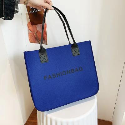 China Who respects the environment; Recyclable; Reusable Fashion Handmade Design New Wholesale Recycle Handle OEM Ladies Shopping Leather Felt Tote Bag For Gift Organizer for sale