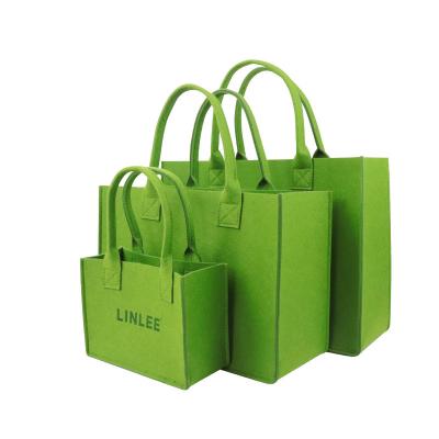 China Who respects the environment; Recyclable; Factory Direct Sale Reusable Women Handbags Ladies Hand Tote Shop Shopping Bag Logo Felt Gift for sale