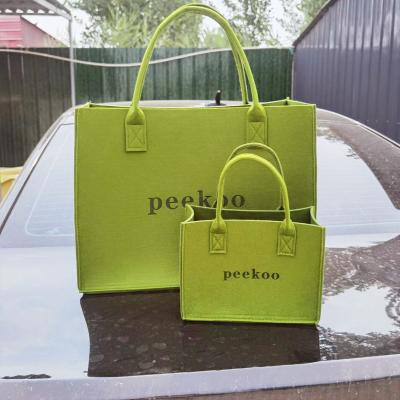 China Who respects the environment; Recyclable; Customized Wholesale Reusable Tote Bag Eco Friendly Shopping Logo Fabrics Hot Sale Felt Bag Felted Customized Bag for sale