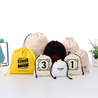 China Who respects the environment; Recyclable; Customized Reusable Cotton Canvas Pouch Dust Bag Canvas Drawstring Bag With Logo For Packaging for sale