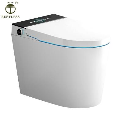 China Modern Fashion White Automatic Floor Standing Ceramic Intelligent Smart Toilet With Remote Control for sale