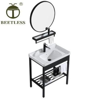 China Waterproof Modern ODM Villa OEM Mirror Cabinet Bathroom Furniture Cabinet Smart Wash Basin Vanity Set for sale