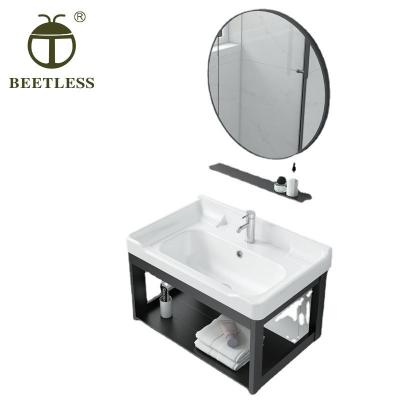 China Environment Friendly Ceramic Basin Bathroom Furniture Wall Mounted Cabinet With Mirror for sale