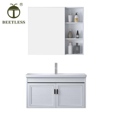 China Modern Classic European Commercial Single Sink Luxurious Aluminum Bathroom Vanity for sale